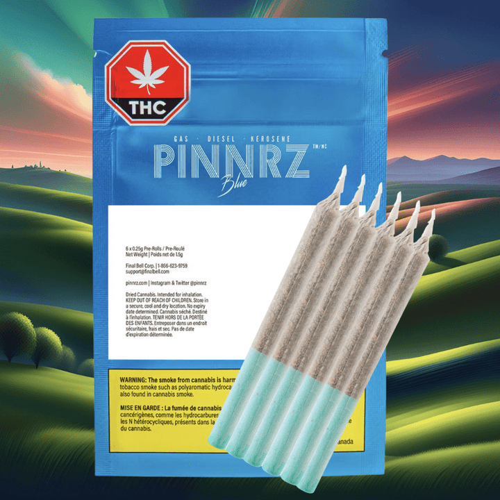 Pinnrz Blue Indica Pre-rolls 6x0.25g 6x0.25g Morden Vape SuperStore and Cannabis Manitoba Canada