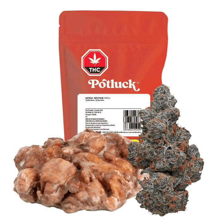 Potluck Apple Fritter Indica Flower-7g 7g Morden Vape SuperStore and Cannabis Manitoba Canada