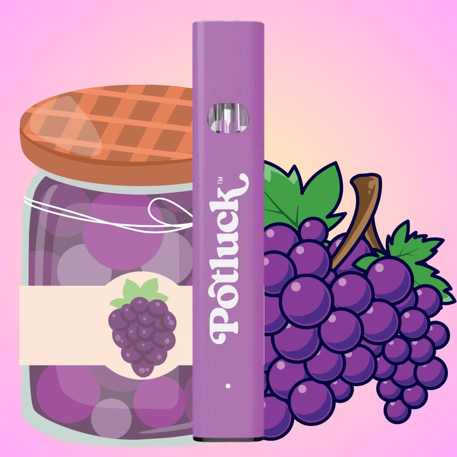 Potluck Grape Jelly Hybrid Disposable Vape-1g Morden Vape SuperStore and Cannabis Manitoba Canada