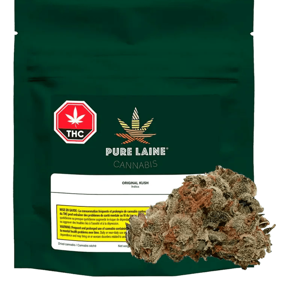 Pure Laine Original Kush Indica Flower-3.5g Morden Vape SuperStore and Cannabis Manitoba Canada