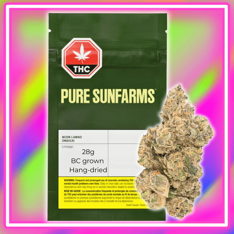 Pure SunFarms Neon Lambo Indica Flower-28g 28g Morden Vape SuperStore and Cannabis Manitoba Canada