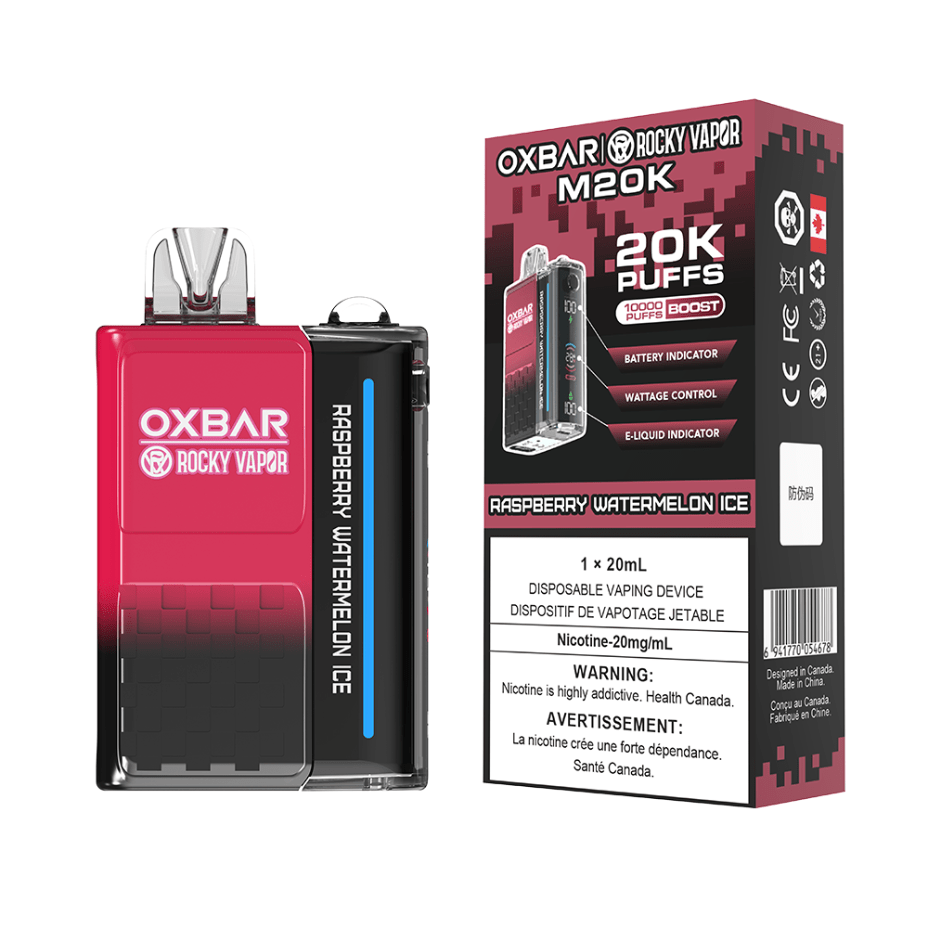 OXBAR M20K Disposable Vape - Raspberry Watermelon 20mg / 20000 Puffs Morden Vape SuperStore and Cannabis Manitoba Canada