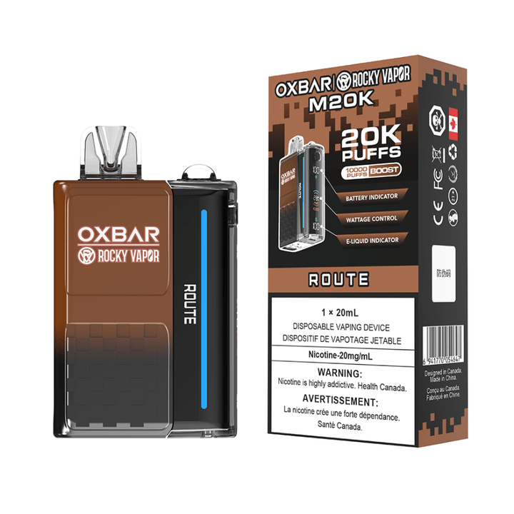 OXBAR M20K Disposable Vape - Route 20mg / 20000 Puffs Morden Vape SuperStore and Cannabis Manitoba Canada