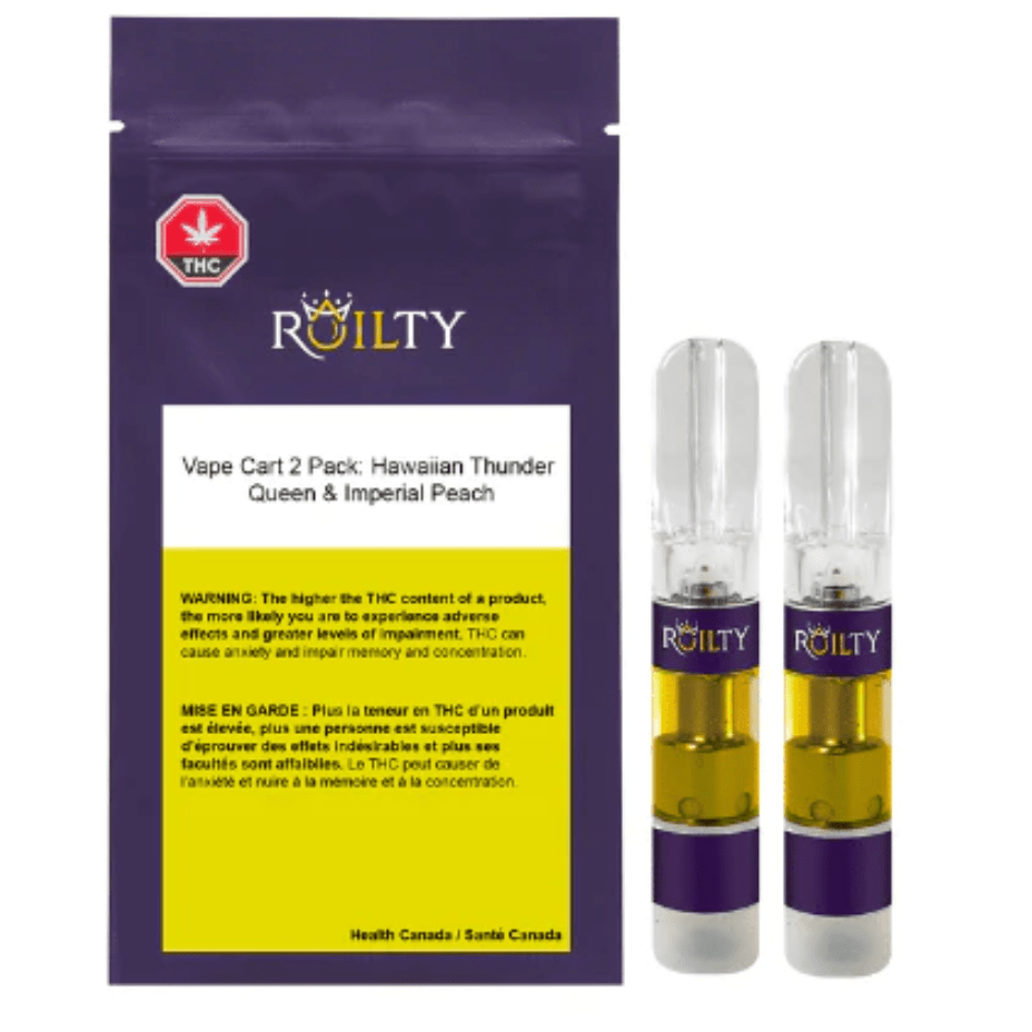 Roilty Hawaiian Thunder Queen & Imperial Peach 510 Cartridge-2x0.5G 2x0.5g Morden Vape SuperStore and Cannabis Manitoba Canada