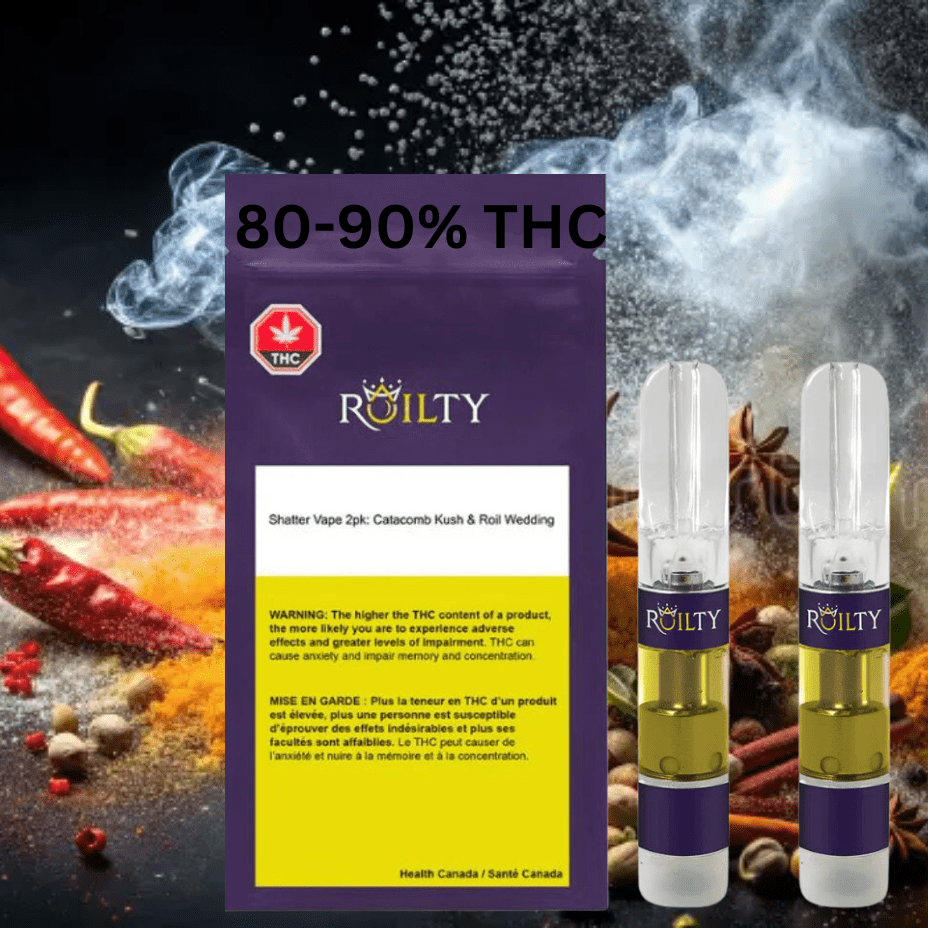 Roilty Shatter Catacomb Kush & Roil Wedding 510 Carts-2x0.5g 2x0.5g Morden Vape SuperStore and Cannabis Manitoba Canada