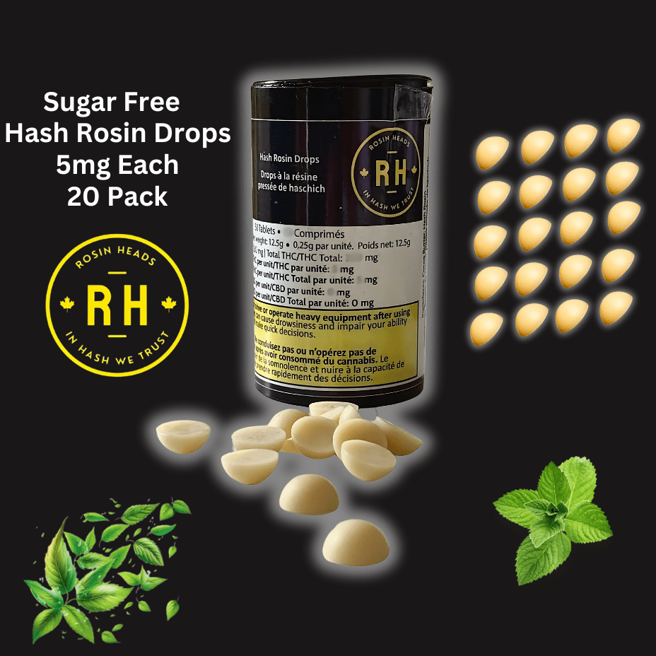 Rosin Heads Hash Rosin Drops Mint-20x5mg 20x5mg Morden Vape SuperStore and Cannabis Manitoba Canada