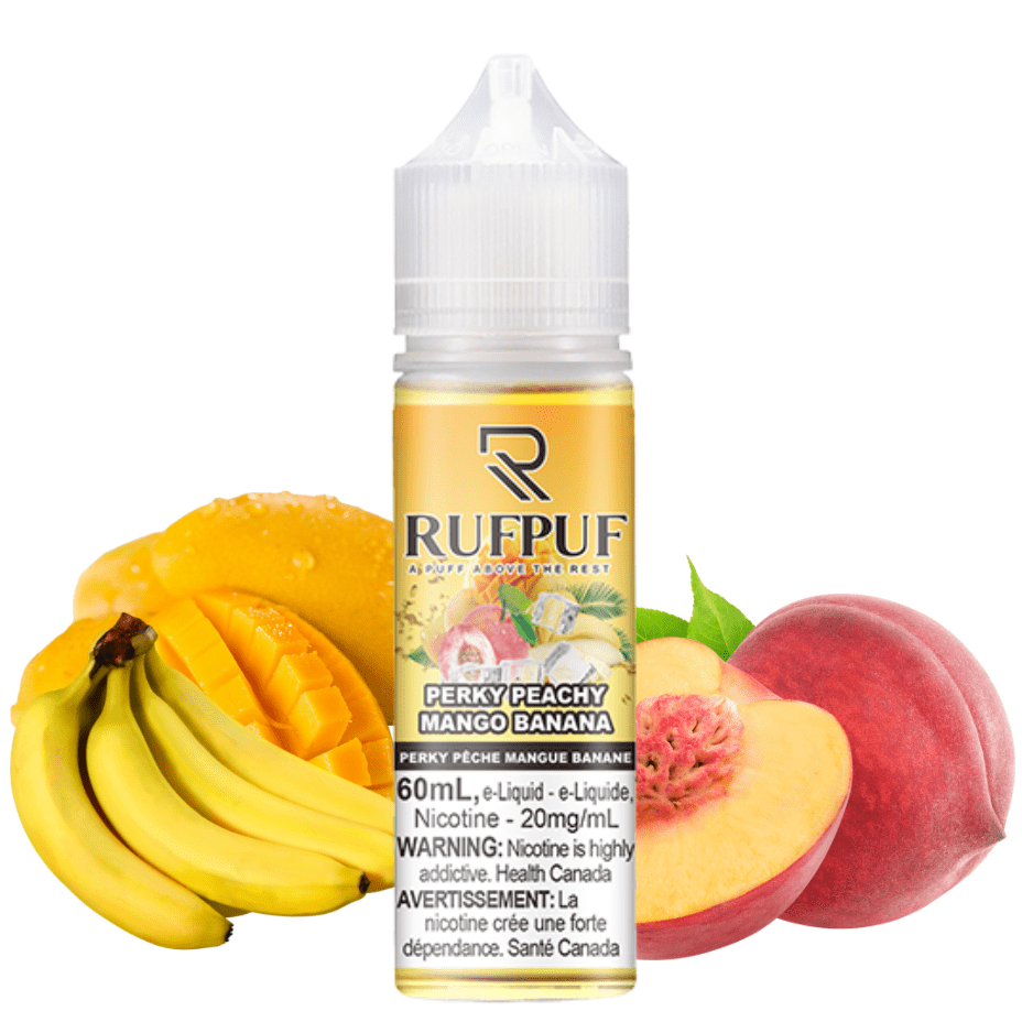 Perky Peachy Mango Banana by RufPuf E-Liquid 10mg / 60mL Morden Vape SuperStore and Cannabis Manitoba Canada