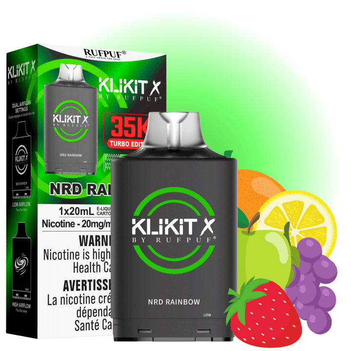 RufPuf Klikit X 35K Turbo Pod-NRD Rainbow Morden Vape SuperStore and Cannabis Manitoba Canada