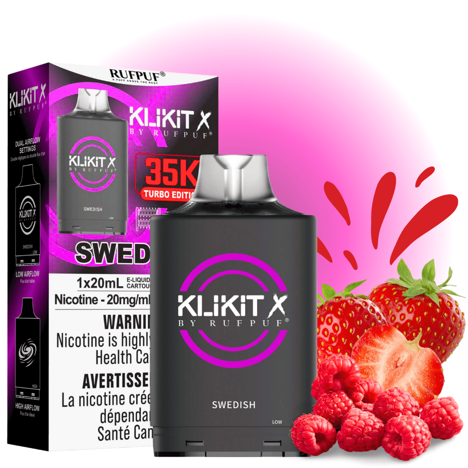 RufPuf Klikit X 35K Turbo Pod-Swedish Morden Vape SuperStore and Cannabis Manitoba Canada