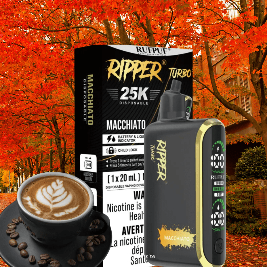 Rufpuf Ripper T3 Disposable Vape-Macchiato 25000 Puffs / 20mg Morden Vape SuperStore and Cannabis Manitoba Canada