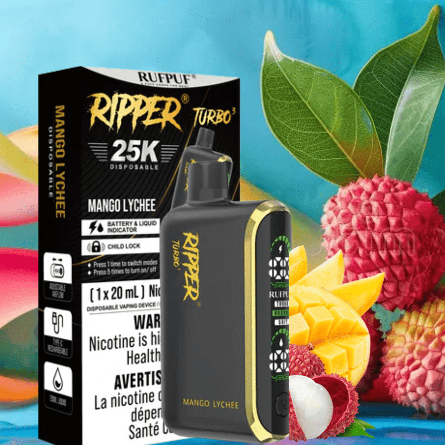 Rufpuf Ripper T3 Disposable Vape-Mango Lychee 25000 Puffs / 20mg Morden Vape SuperStore and Cannabis Manitoba Canada