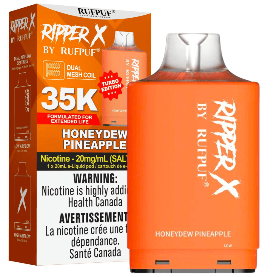 RufPuf Ripper X 35K Turbo Pod - Honeydew Pineapple Morden Vape SuperStore and Cannabis Manitoba Canada