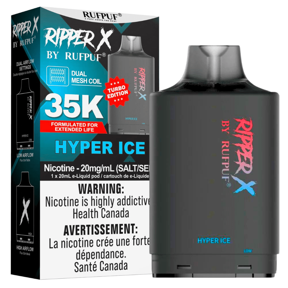 RufPuf Ripper X 35K Turbo Pod - Hyper Ice Morden Vape SuperStore and Cannabis Manitoba Canada