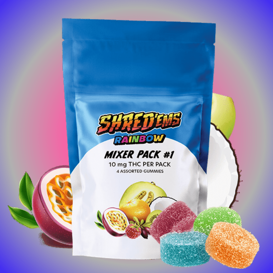 Shred'ems Rainbow Mixer Pack Hybrid Gummies-4x2.5mg Morden Vape SuperStore and Cannabis Manitoba Canada