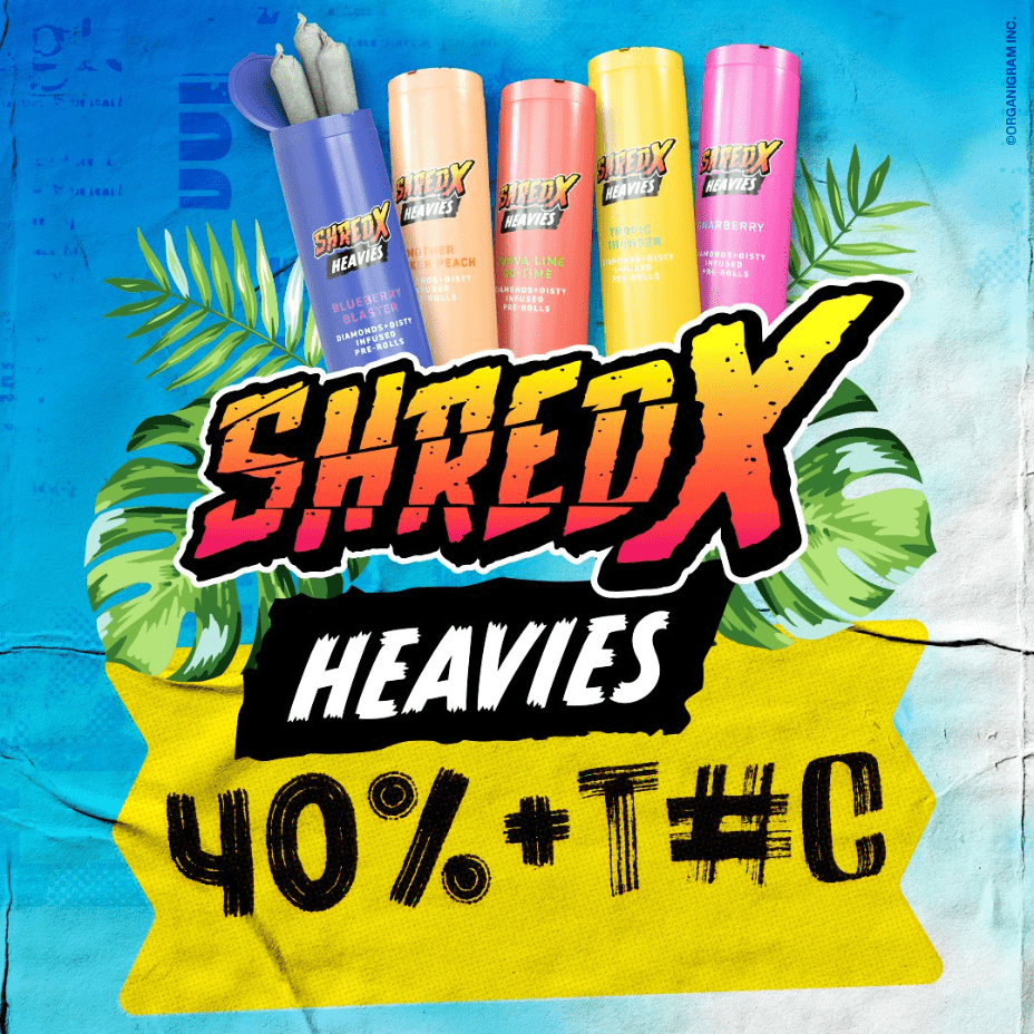 Shred X Heavies Guava Lime Go-Time Infused Pre-rolls 3x0.5g 3x0.5g Morden Vape SuperStore and Cannabis Manitoba Canada