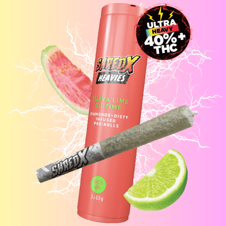 Shred X Heavies Guava Lime Go-Time Infused Pre-rolls 3x0.5g 3x0.5g Morden Vape SuperStore and Cannabis Manitoba Canada