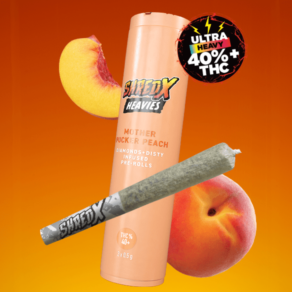 Shred X Heavies Mother Pucker Peach Infused Pre-rolls-3x0.5g Morden Vape SuperStore and Cannabis Manitoba Canada