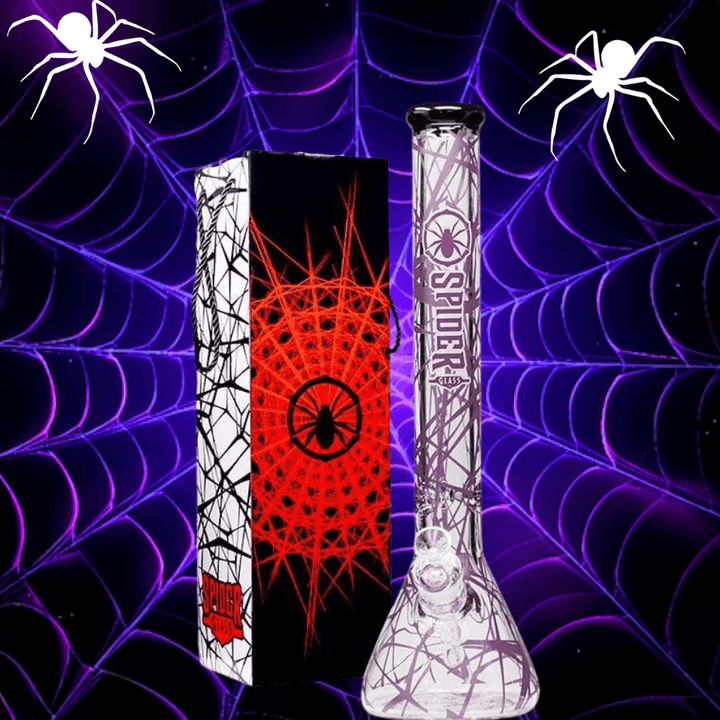 Spider Glass 18" Web Design Bong 9mm Morden Vape SuperStore and Cannabis Manitoba Canada