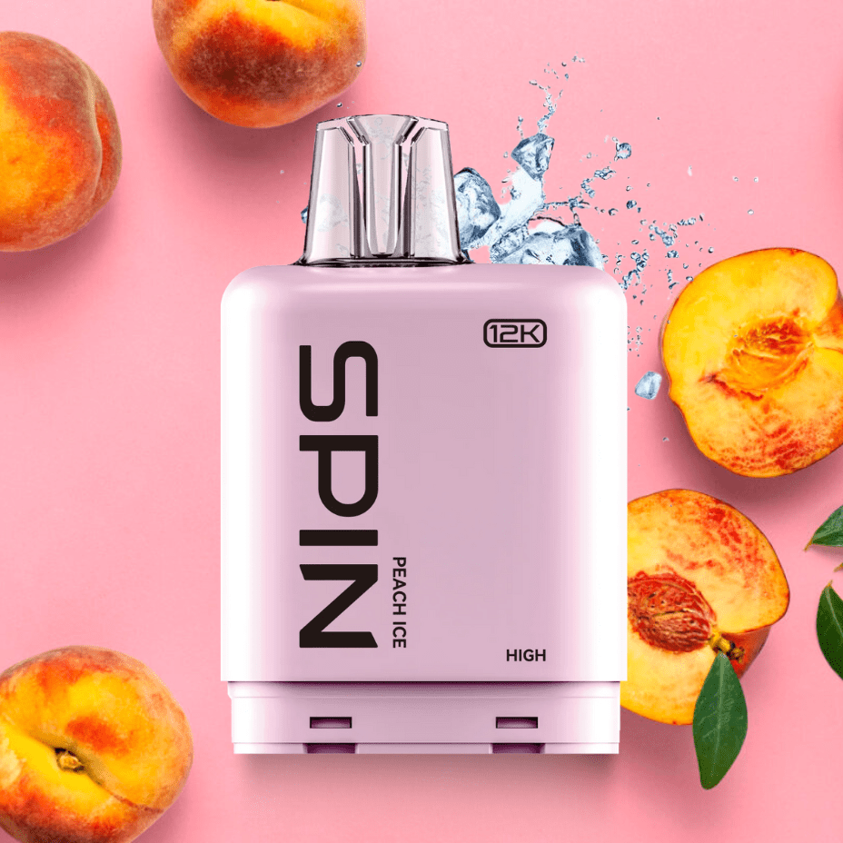 Spin Fizz X Pod 12000 - Peach Ice 12000 Puffs / 20mg Morden Vape SuperStore and Cannabis Manitoba Canada