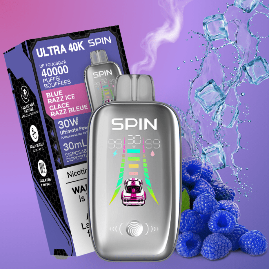 Spin Ultra 40k Disposable Vape - Blue Razz Ice 40000 puffs / 20mg Morden Vape SuperStore and Cannabis Manitoba Canada