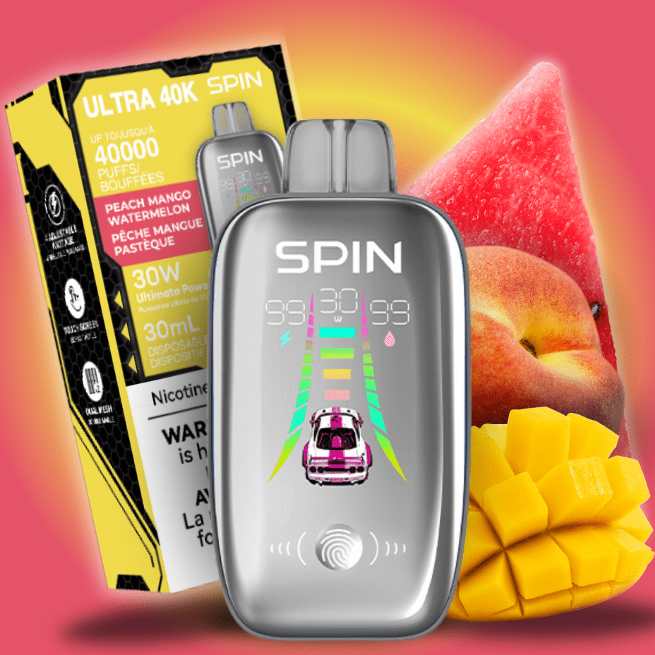 Spin Ultra 40k Disposable Vape - Peach Mango Watermelon 40000 puffs / 20mg Morden Vape SuperStore and Cannabis Manitoba Canada