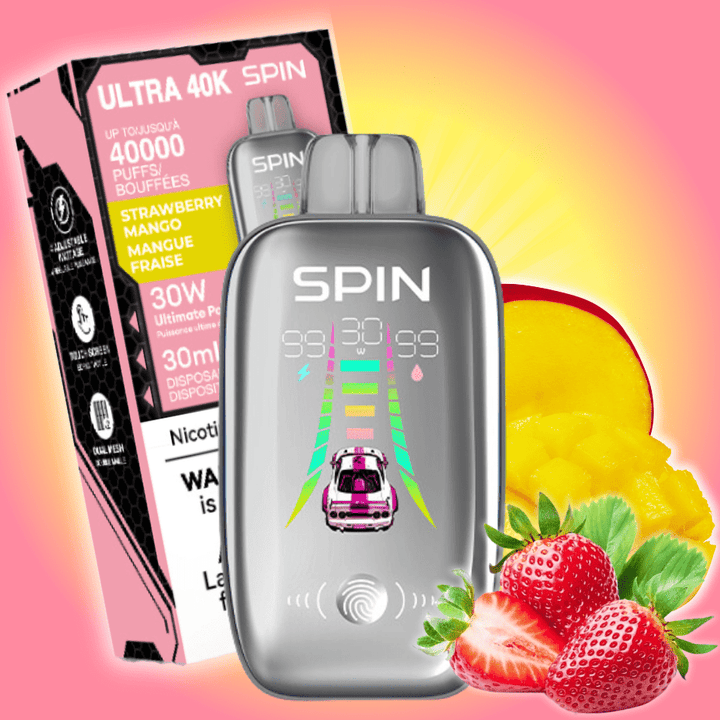 Spin Ultra 40k Disposable Vape - Strawberry Mango 40000 puffs / 20mg Morden Vape SuperStore and Cannabis Manitoba Canada