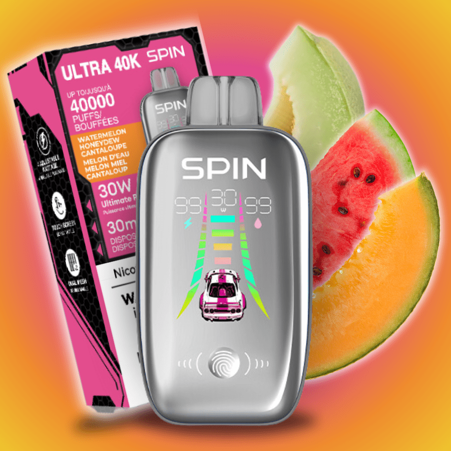 Spin Ultra 40k Disposable Vape - Watermelon Honeydew Cantaloupe 40000 / 20mg Morden Vape SuperStore and Cannabis Manitoba Canada