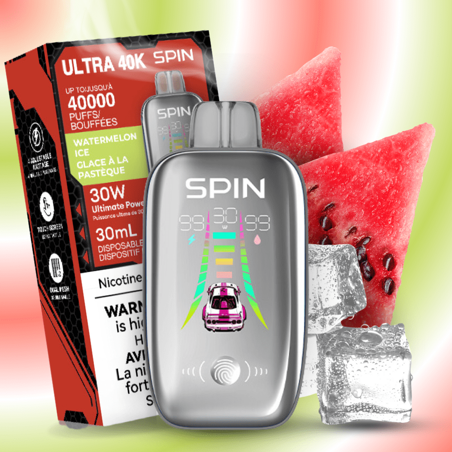 Spin Ultra 40k Disposable Vape - Watermelon Ice 40000 Puffs / 20mg Morden Vape SuperStore and Cannabis Manitoba Canada