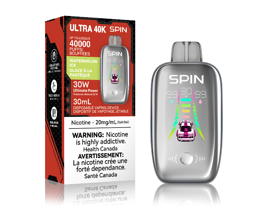 Spin Ultra 40k Disposable Vape - Watermelon Ice 40000 Puffs / 20mg Morden Vape SuperStore and Cannabis Manitoba Canada