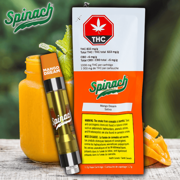 Spinach Mango Dream Sativa Cartridge-1.2g 1.2g Morden Vape SuperStore and Cannabis Manitoba Canada