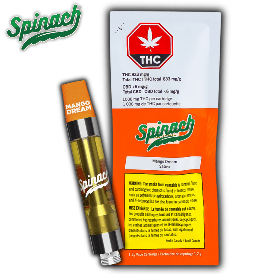 Spinach Mango Dream Sativa Cartridge-1.2g 1.2g Morden Vape SuperStore and Cannabis Manitoba Canada