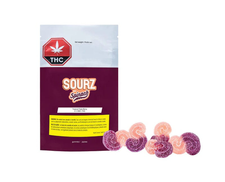 Spinach Tropical Triple Berry 2:1 CBD:THC Gummies-5PK 5/pkg Morden Vape SuperStore and Cannabis Manitoba Canada