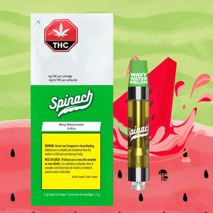 Spinach Wavy Watermelon Indica 510 Cartridge-1.2g 1.2g Morden Vape SuperStore and Cannabis Manitoba Canada