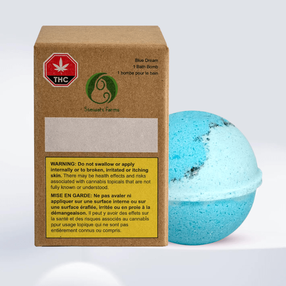 Stewart Farms Blue Dream THC-CBD Bath Bomb 1:1 1x130g Morden Vape SuperStore and Cannabis Manitoba Canada