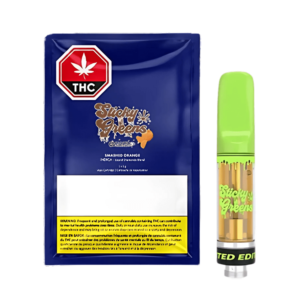 Sticky Greens Smashed Orange Liquid Diamonds 510 Cartridge-1g Morden Vape SuperStore and Cannabis Manitoba Canada