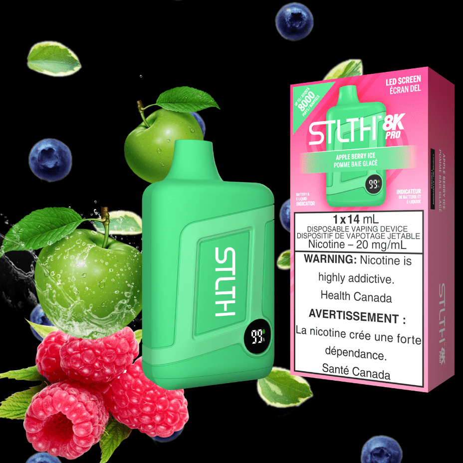 STLTH 8K PRO Disposable Vape-Apple Berry Ice 20mg / 8000 Puffs Morden Vape SuperStore and Cannabis Manitoba Canada