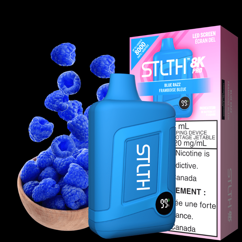 STLTH 8K PRO Disposable Vape-Blue Razz 8000 Puffs / 20mg Morden Vape SuperStore and Cannabis Manitoba Canada