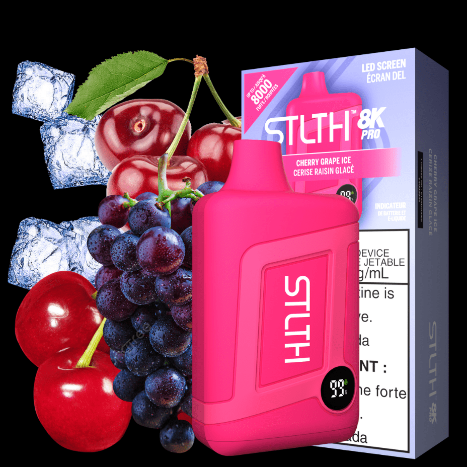 STLTH 8K PRO Disposable Vape-Cherry Grape Ice 8000 Puffs / 20mg Morden Vape SuperStore and Cannabis Manitoba Canada