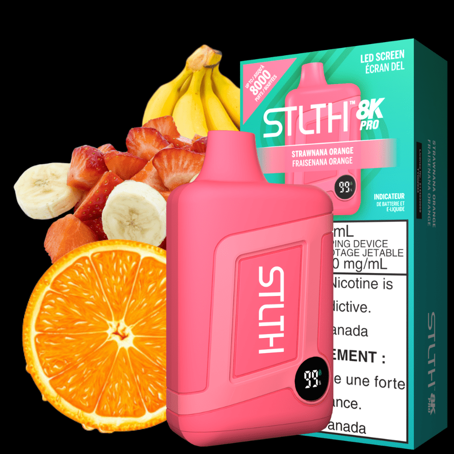 STLTH 8K PRO Disposable Vape-Strawnana Orange 8000 Puffs / 20mg Morden Vape SuperStore and Cannabis Manitoba Canada