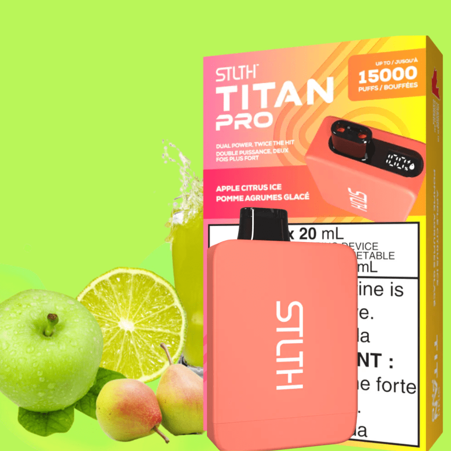 STLTH Titan Pro Disposable Vape-Apple Citrus Ice 20mL / 20mg Morden Vape SuperStore and Cannabis Manitoba Canada