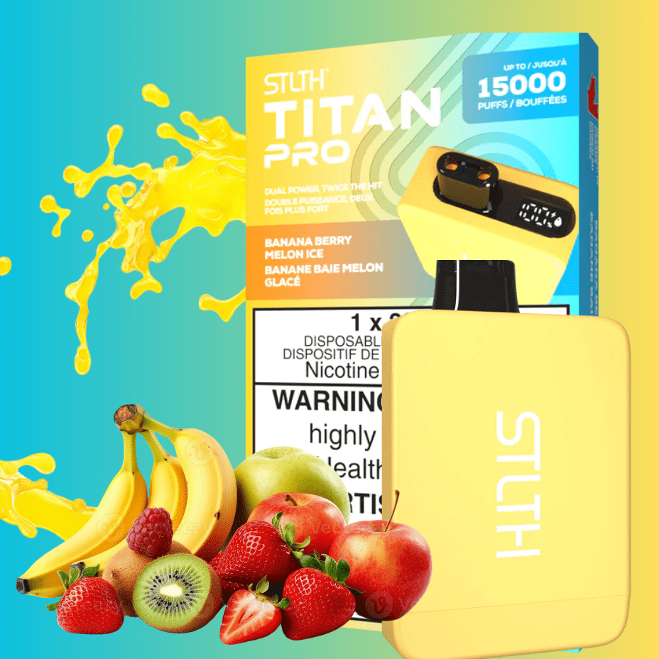 STLTH Titan Pro Disposable Vape-Banana Berry Melon Ice 20mL / 20mg Morden Vape SuperStore and Cannabis Manitoba Canada