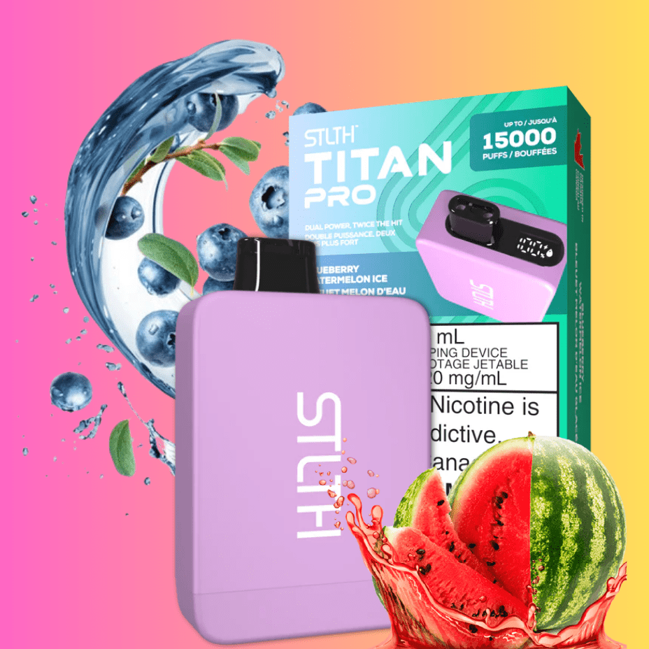 STLTH Titan Pro Disposable Vape-Blueberry Watermelon Ice 20mL / 20mg Morden Vape SuperStore and Cannabis Manitoba Canada