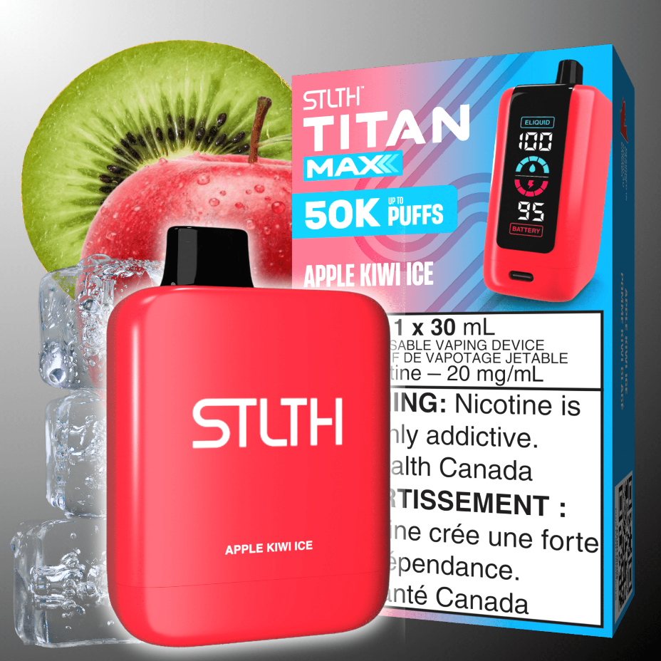 STLTH Titan Max 50k Disposable Vape-Apple Kiwi Ice 50000 Puffs Morden Vape SuperStore and Cannabis Manitoba Canada