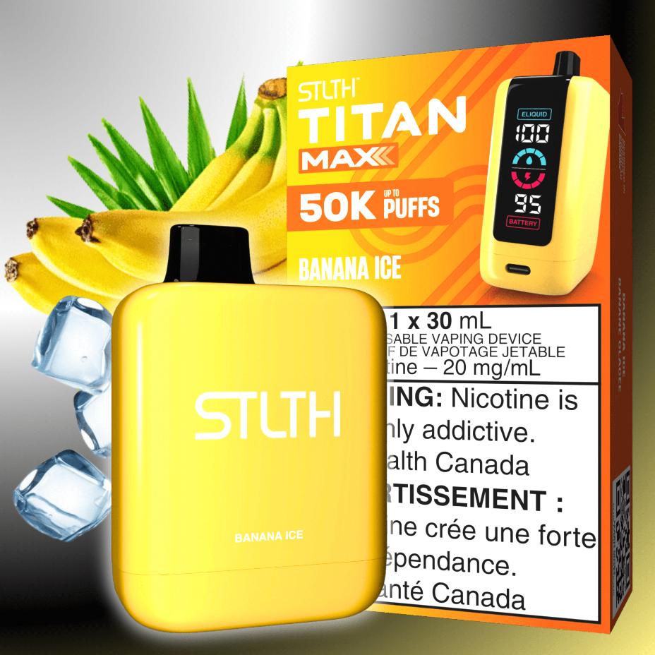 STLTH Titan Max 50k Disposable Vape-Banana Ice 50000 Puffs Morden Vape SuperStore and Cannabis Manitoba Canada