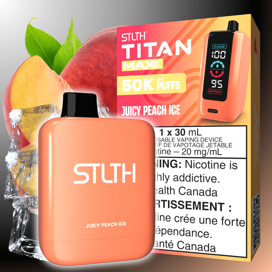 STLTH Titan Max 50k Disposable Vape-Juicy Peach Ice 50000 Puffs Morden Vape SuperStore and Cannabis Manitoba Canada