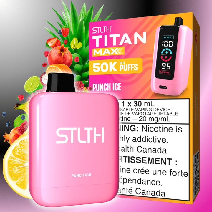 STLTH Titan Max 50k Disposable Vape-Punch Ice 50000 Puffs Morden Vape SuperStore and Cannabis Manitoba Canada