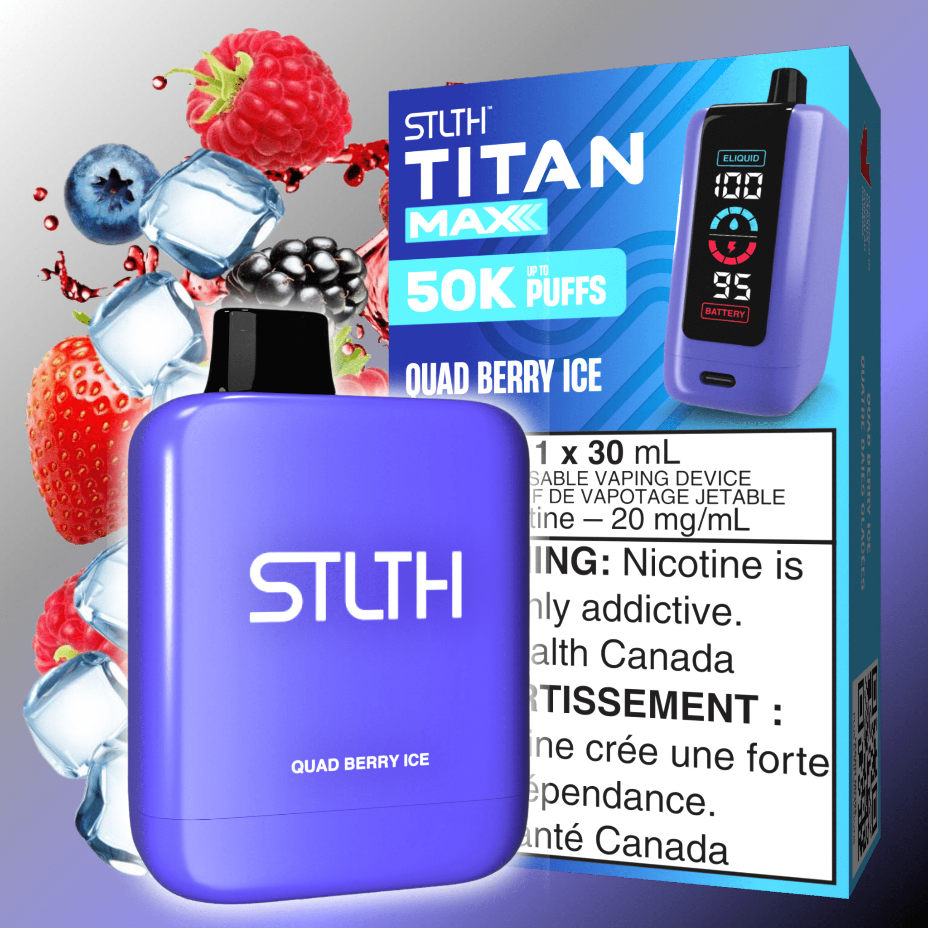 STLTH Titan Max 50k Disposable Vape-Quad Berry Ice 50000 Puffs Morden Vape SuperStore and Cannabis Manitoba Canada