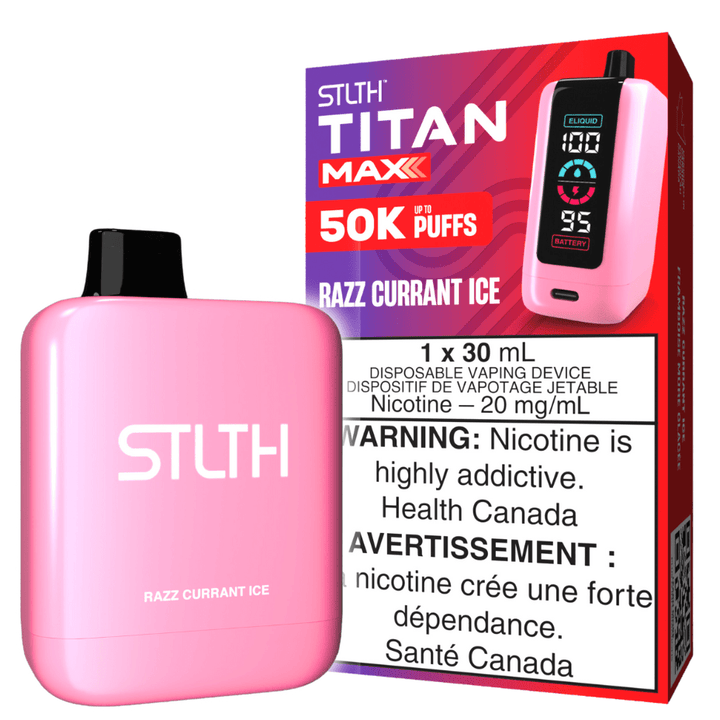 STLTH Titan Max 50k Disposable Vape-Razz Currant Ice 50000 Puffs Morden Vape SuperStore and Cannabis Manitoba Canada