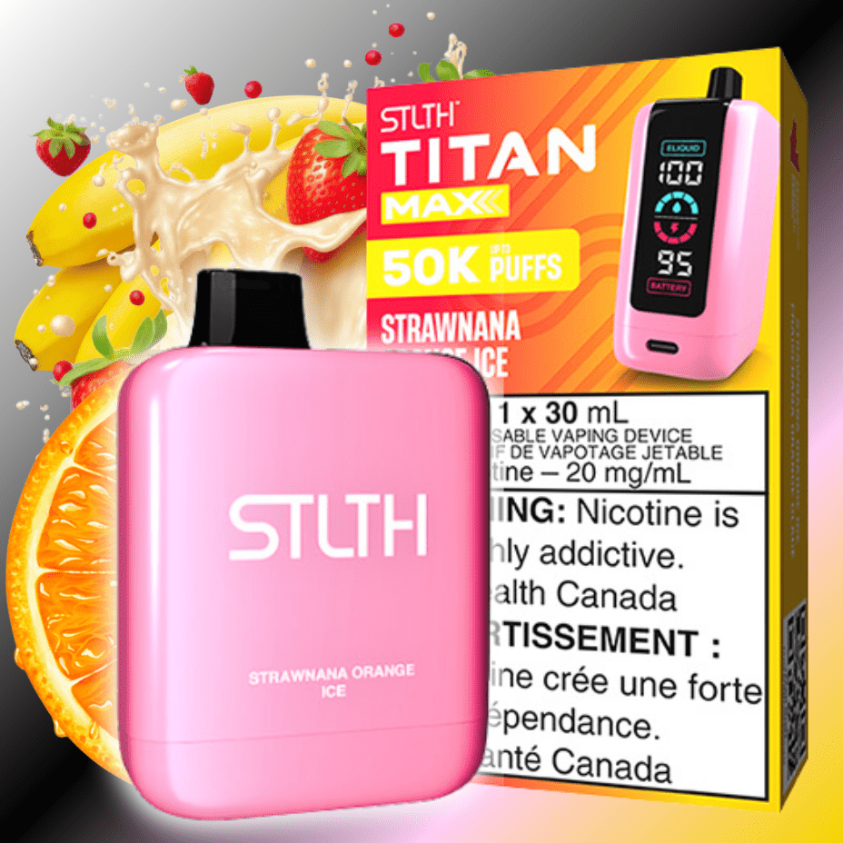 STLTH Titan Max 50k Disposable Vape-Strawnana Orange Ice 50000 Puffs Morden Vape SuperStore and Cannabis Manitoba Canada