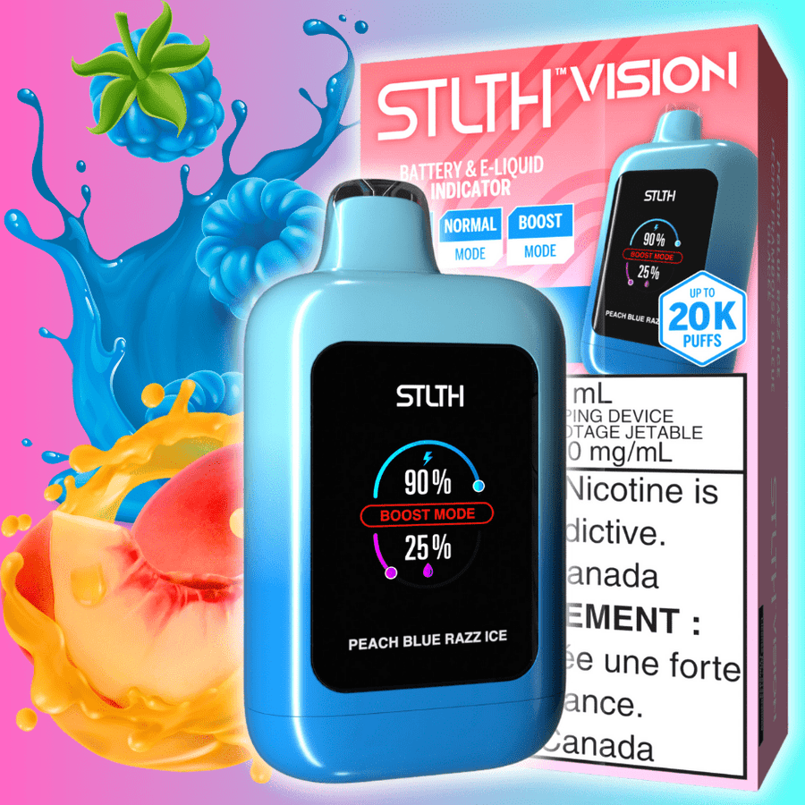 STLTH Vision 20K Disposable Vape - Peach Blue Razz Ice 20000 Puffs / 20mg Morden Vape SuperStore and Cannabis Manitoba Canada